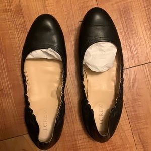 J. Crew leather black ballet flats